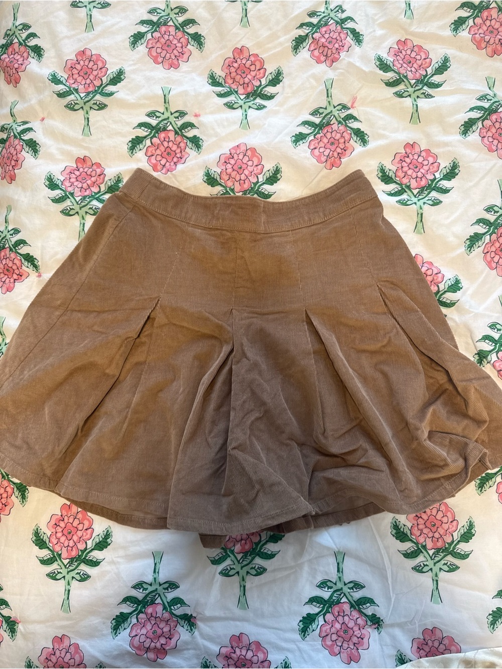 Hollister Tan Brown Corduroy A-Line Skirt